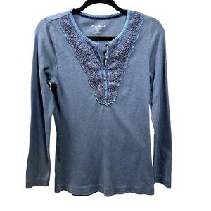 Eddie Bauer Crochet Detailed Thermal in Navy Blue Navy Blue Thermal M